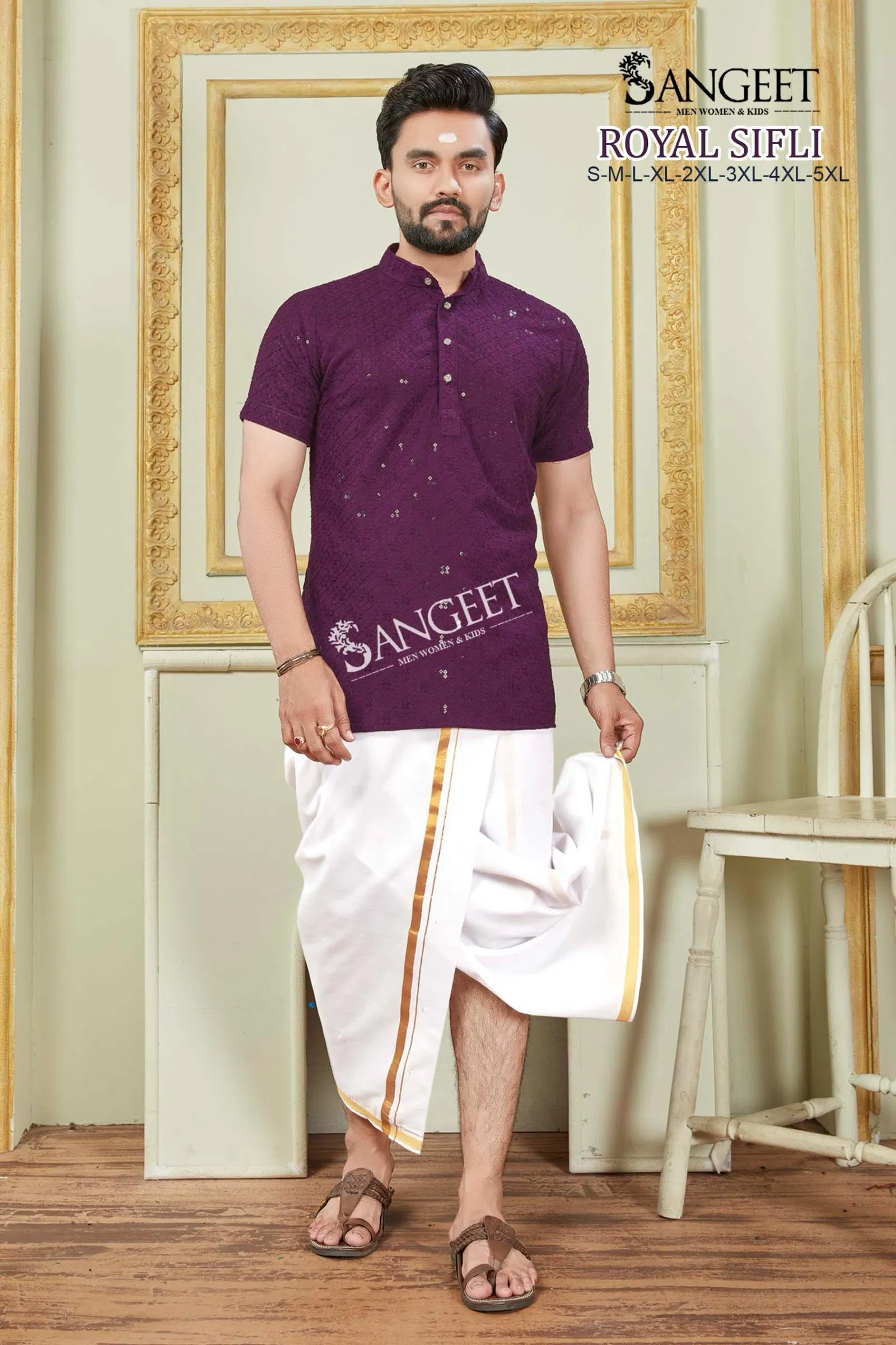 Sangeet Royal Sifli  Rayon Sequence Work Mens Shirts Suppliers In India